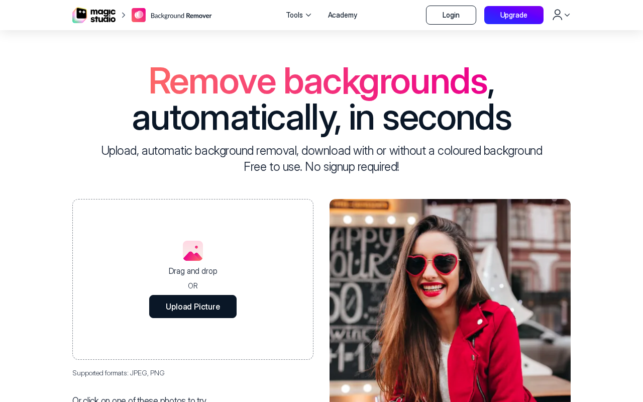 Remove Backgrounds in seconds screenshot