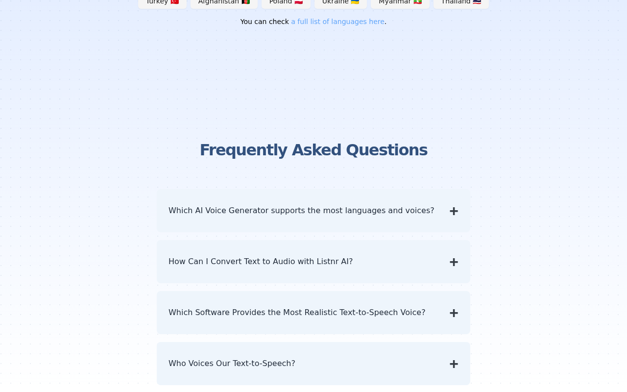 #1 Free AI Voice Generator, Text to Speech & AI Voice Over screenshot