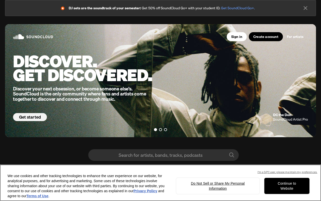 Stream and listen to music online for free with SoundCloud screenshot