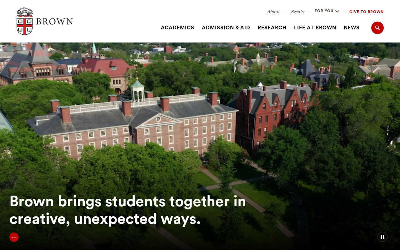 Brown University screenshot