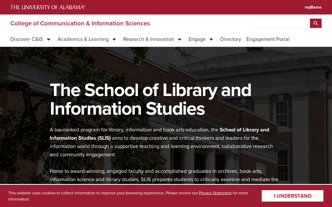 The School of Library and Information Studies screenshot
