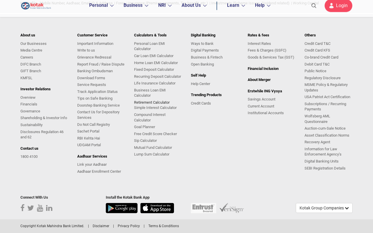 Personal Banking, Corporate Banking, NRI Banking screenshot