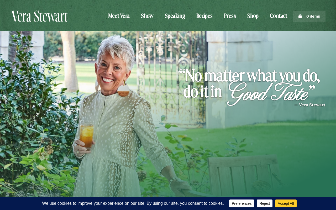 Vera Stewart is a Southern cooking show host, entrepreneur, caterer, cookbook author, and mentor screenshot