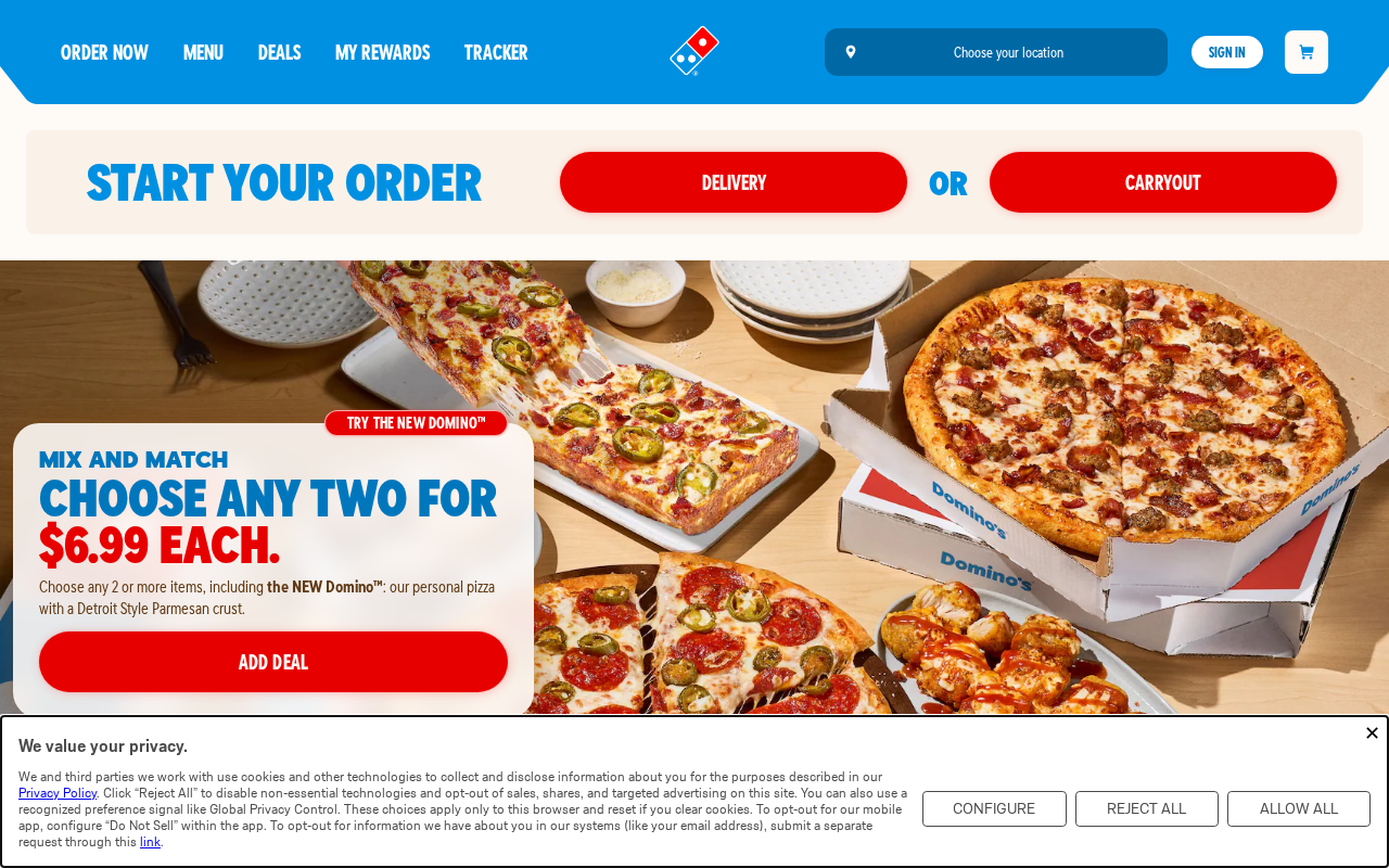 START YOUR ORDER screenshot