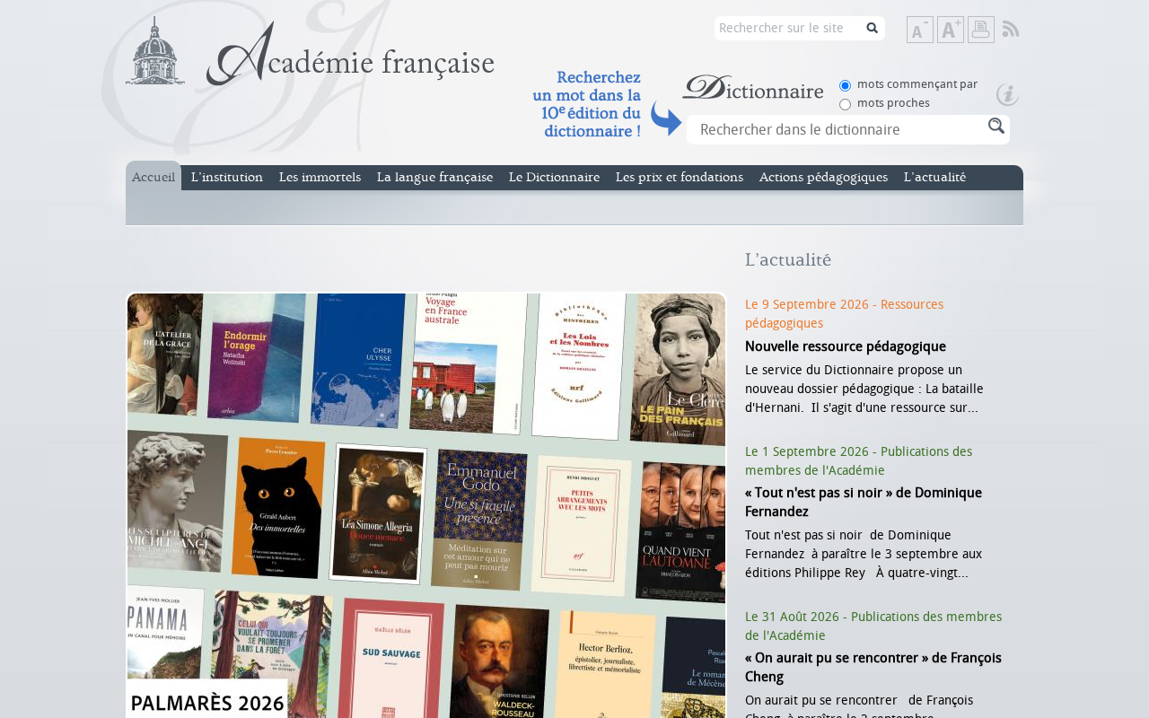 Académie française screenshot