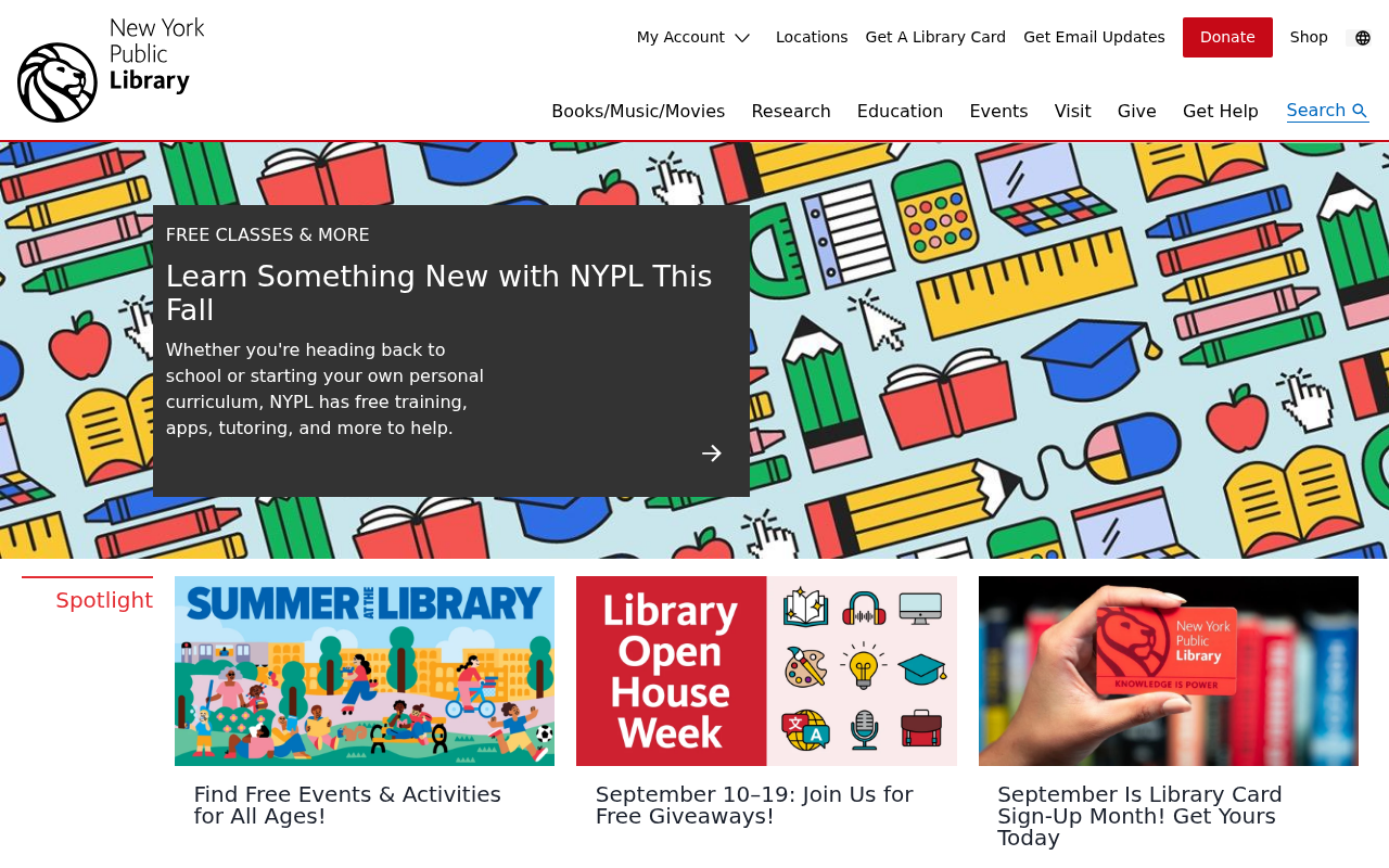 The New York Public Library screenshot