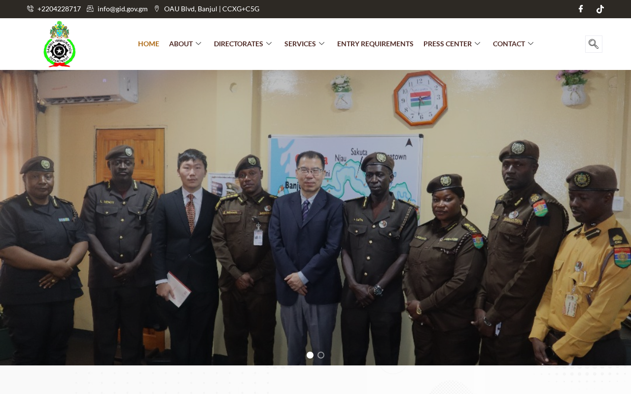 The official Website of Gambia Immigration Department screenshot