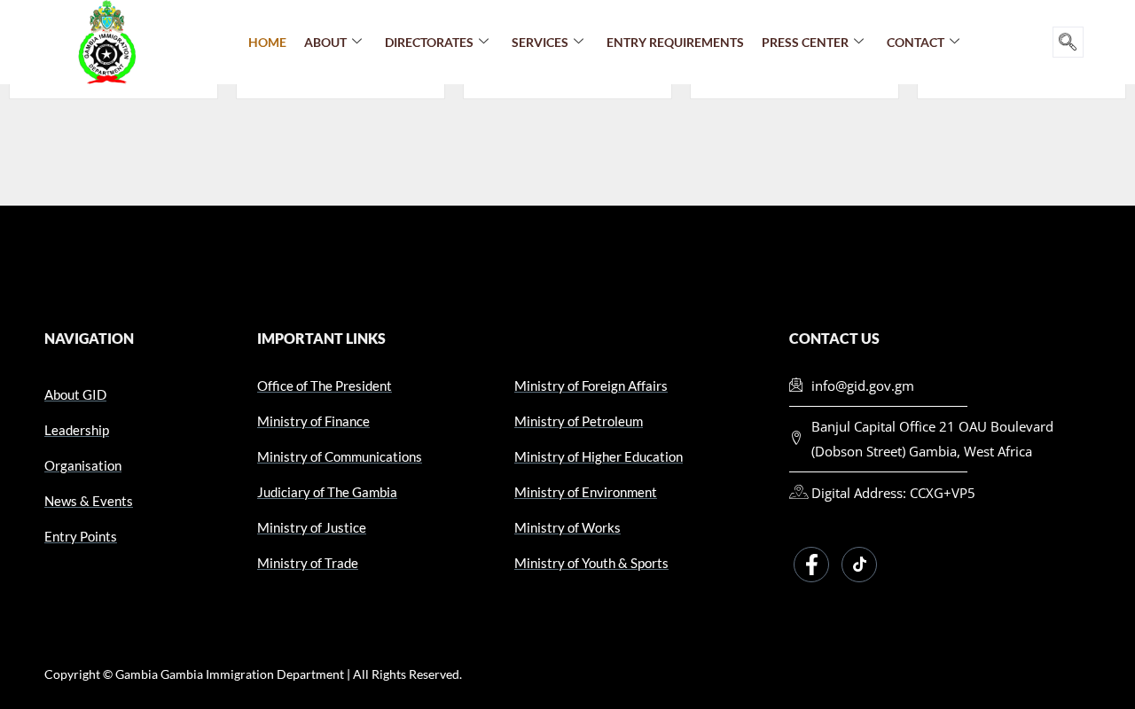 The official Website of Gambia Immigration Department screenshot