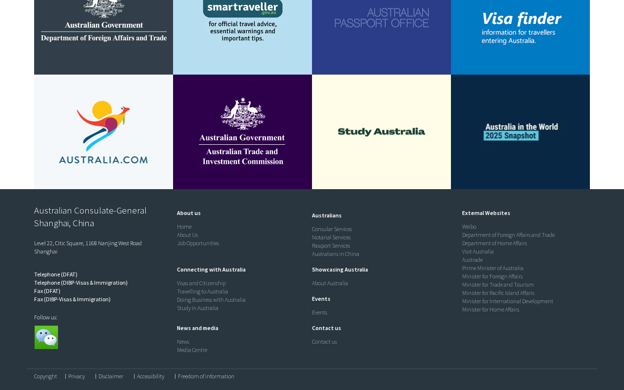 Australian Consulate General Shanghai screenshot