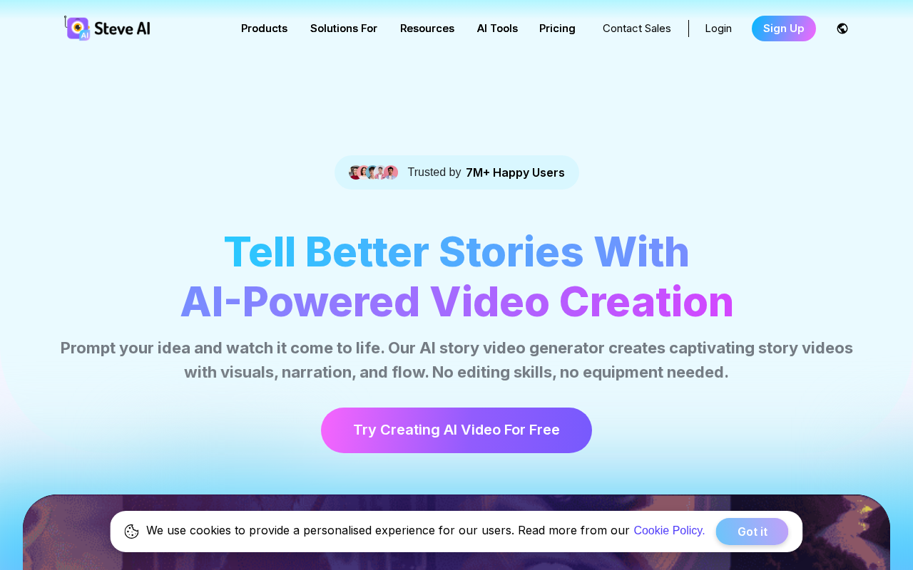 Patented AI Video Creation Platform screenshot