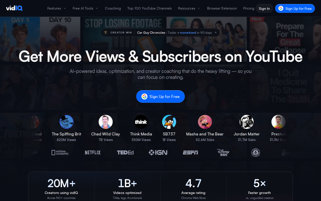 vidIQ: Get More Subscribers & Views on YouTube screenshot