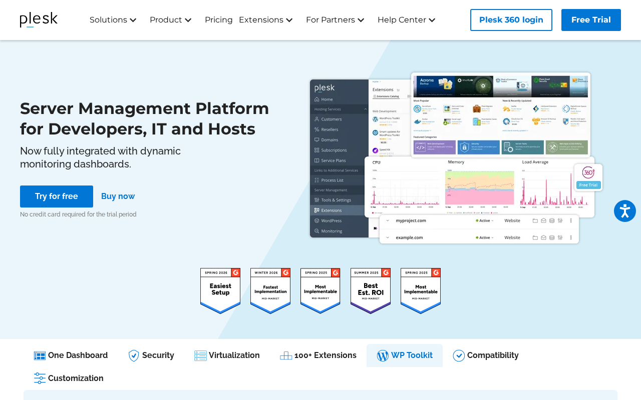 Plesk WebOps platform for app, site and hosting managementWeb Hosting & Server Management Platform screenshot