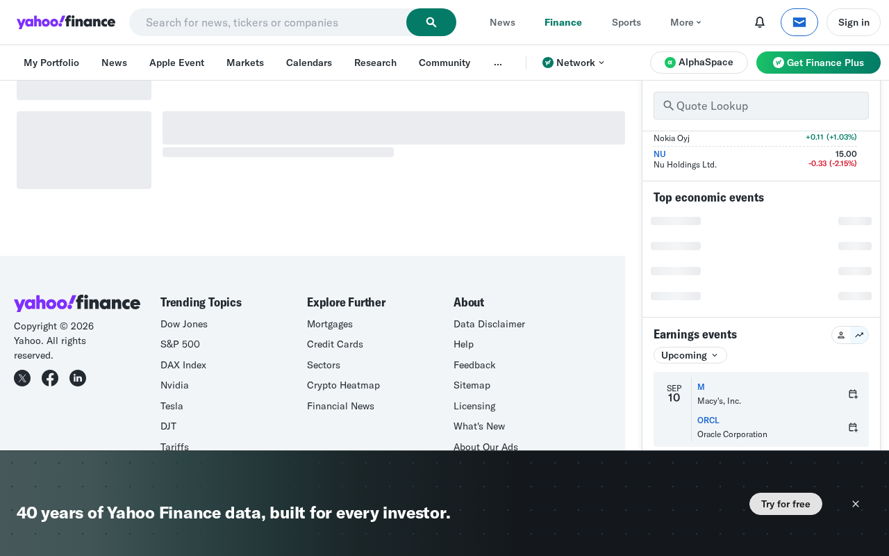 Yahoo Finance screenshot