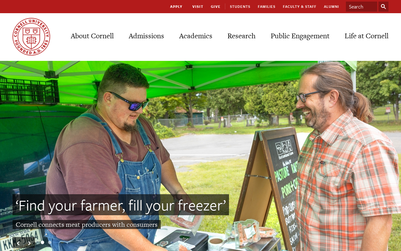 Cornell University screenshot