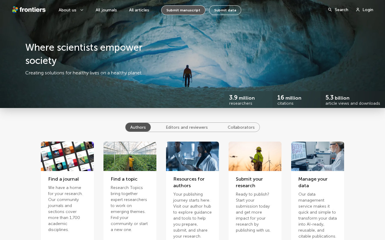 Frontiers screenshot