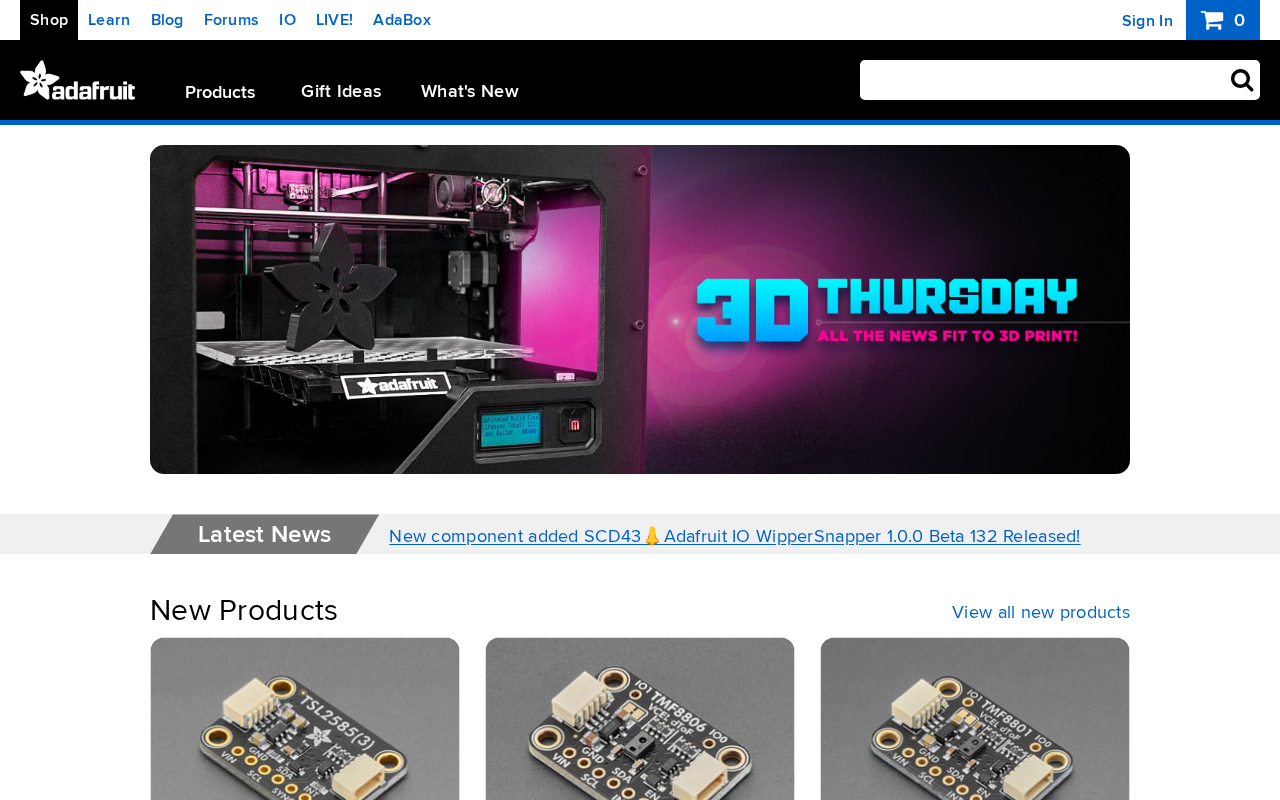 Adafruit Industries, Unique & fun DIY electronics and kits screenshot