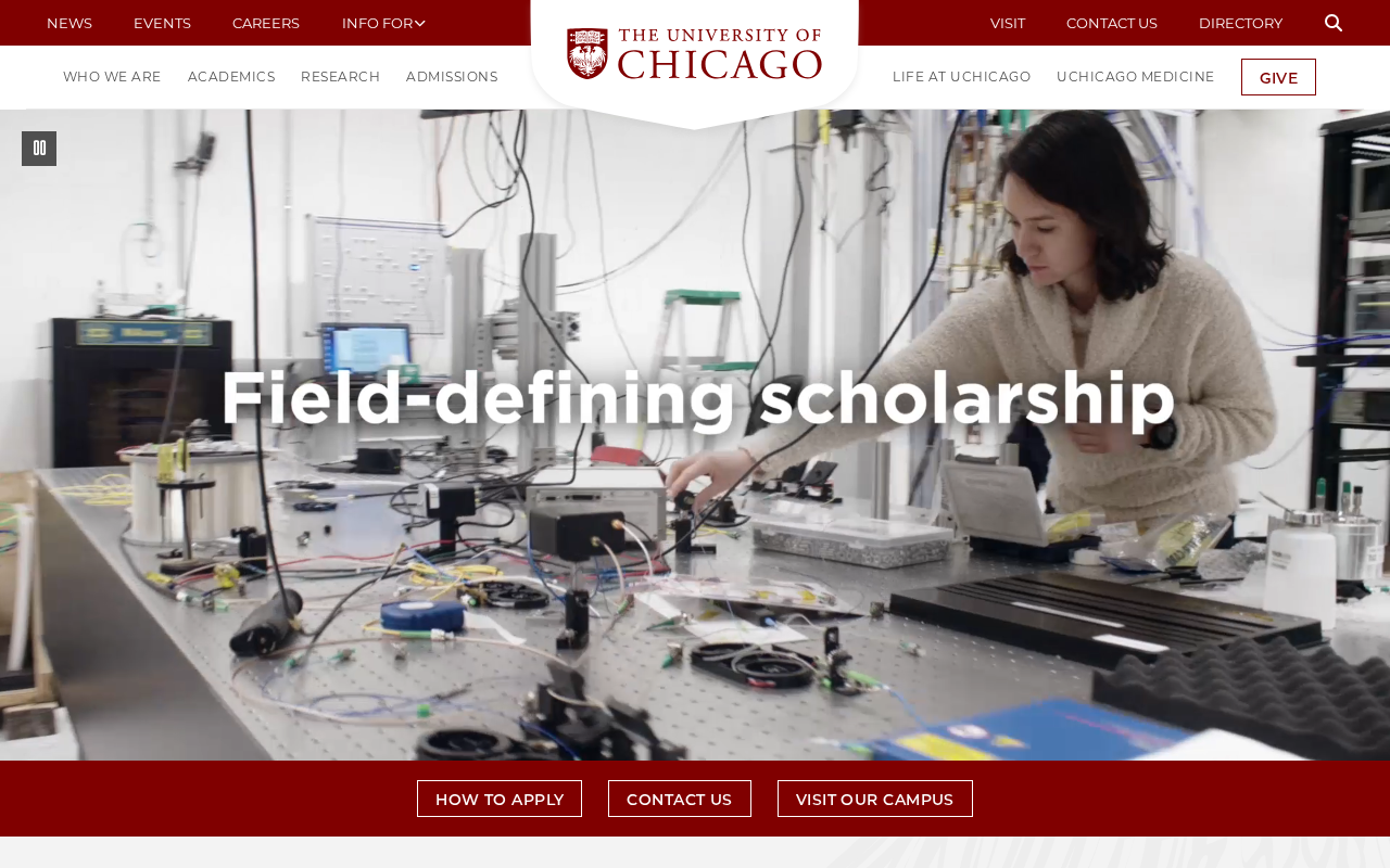 The University of Chicago screenshot