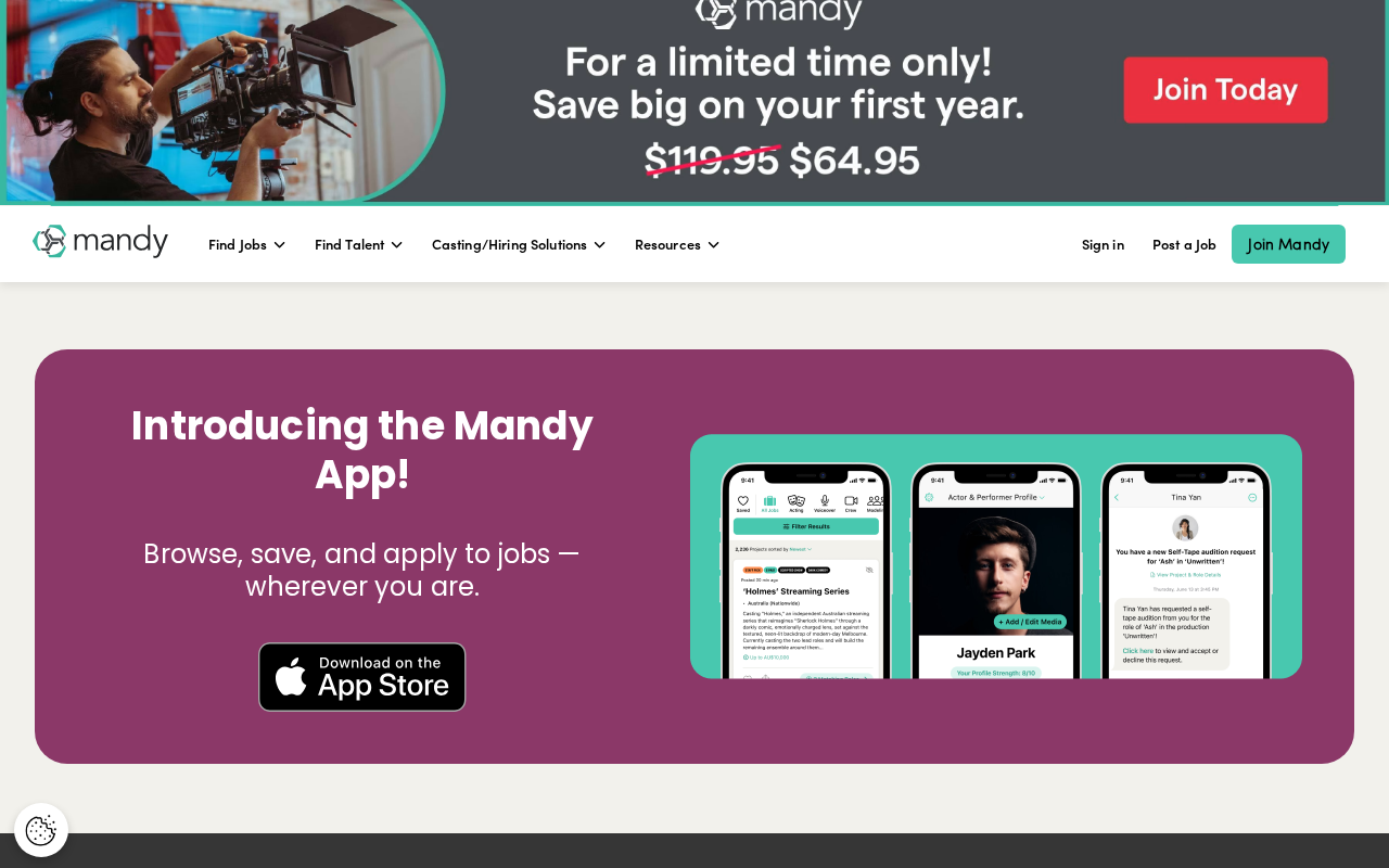 Find your next role in film, TV & theatre screenshot
