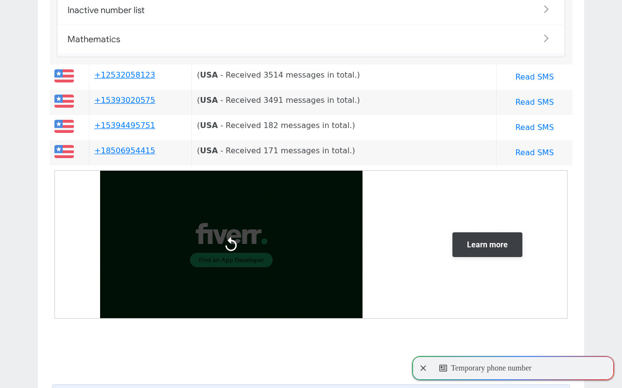 Receive SMS Online screenshot