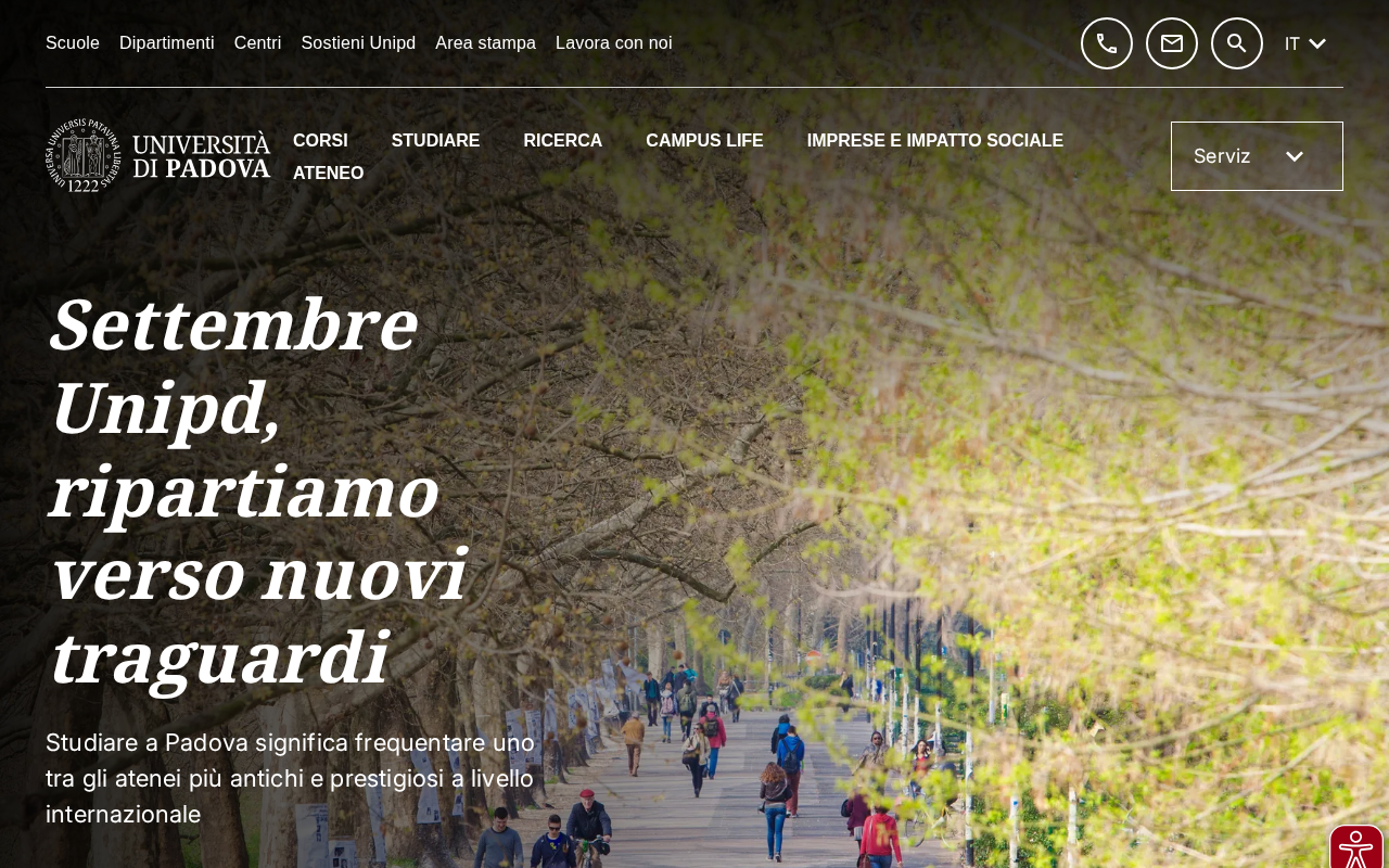 Università di Padova screenshot