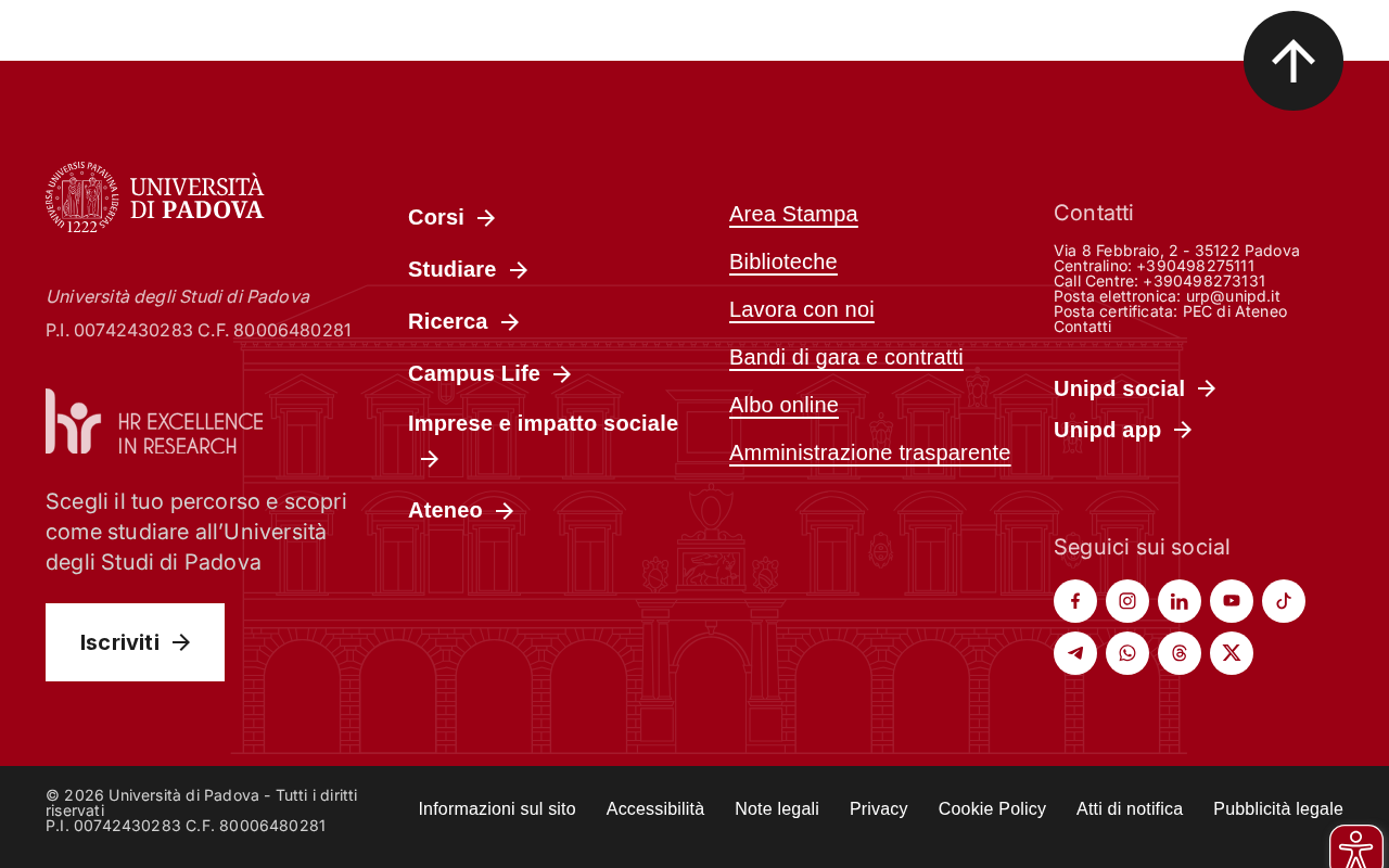 Università di Padova screenshot