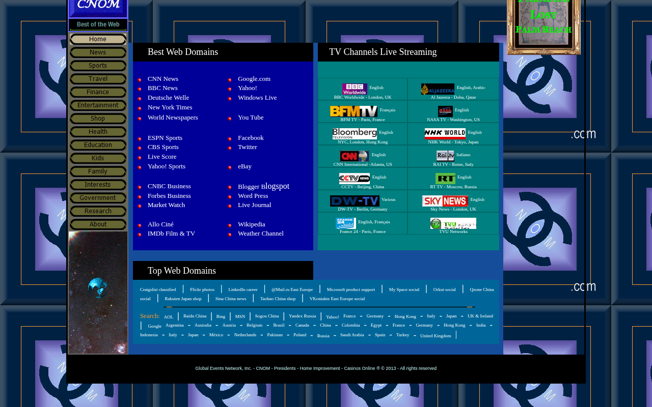 Best of the Web Directory CNOM Cyber Nom news sports world newspapers screenshot