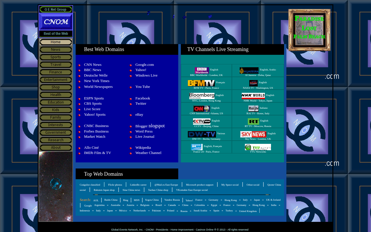 Best of the Web Directory CNOM Cyber Nom news sports world newspapers screenshot