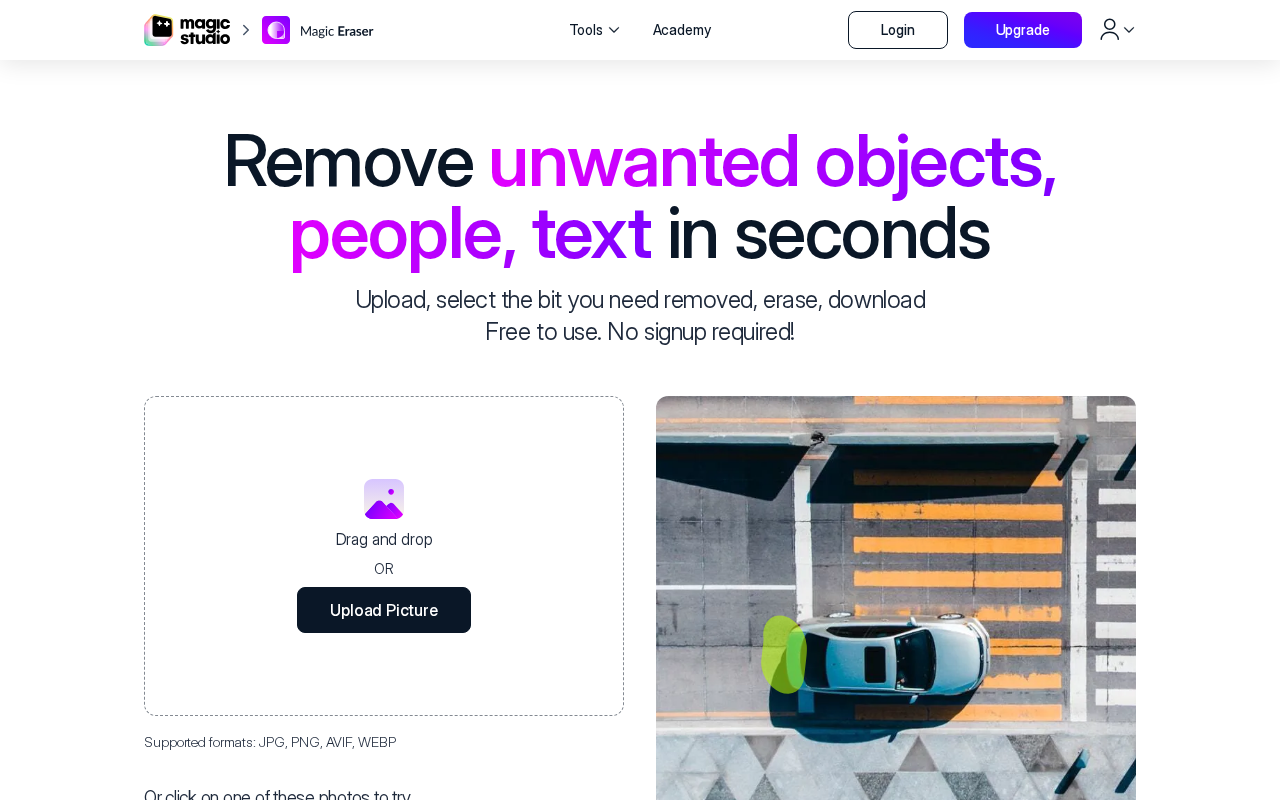 Remove objects from photos screenshot