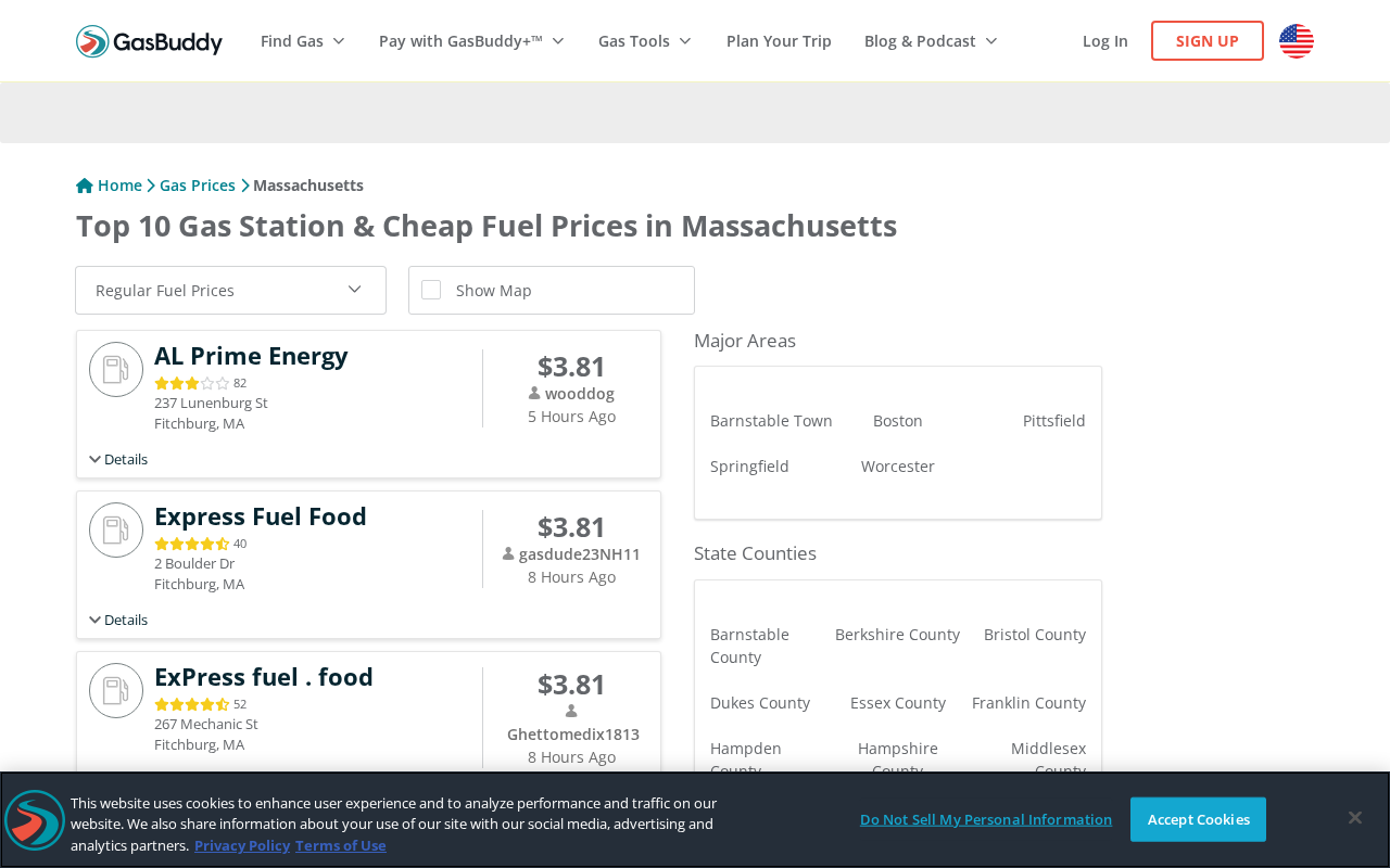 Best Gas Prices & Local Gas Stations in Massachusetts screenshot