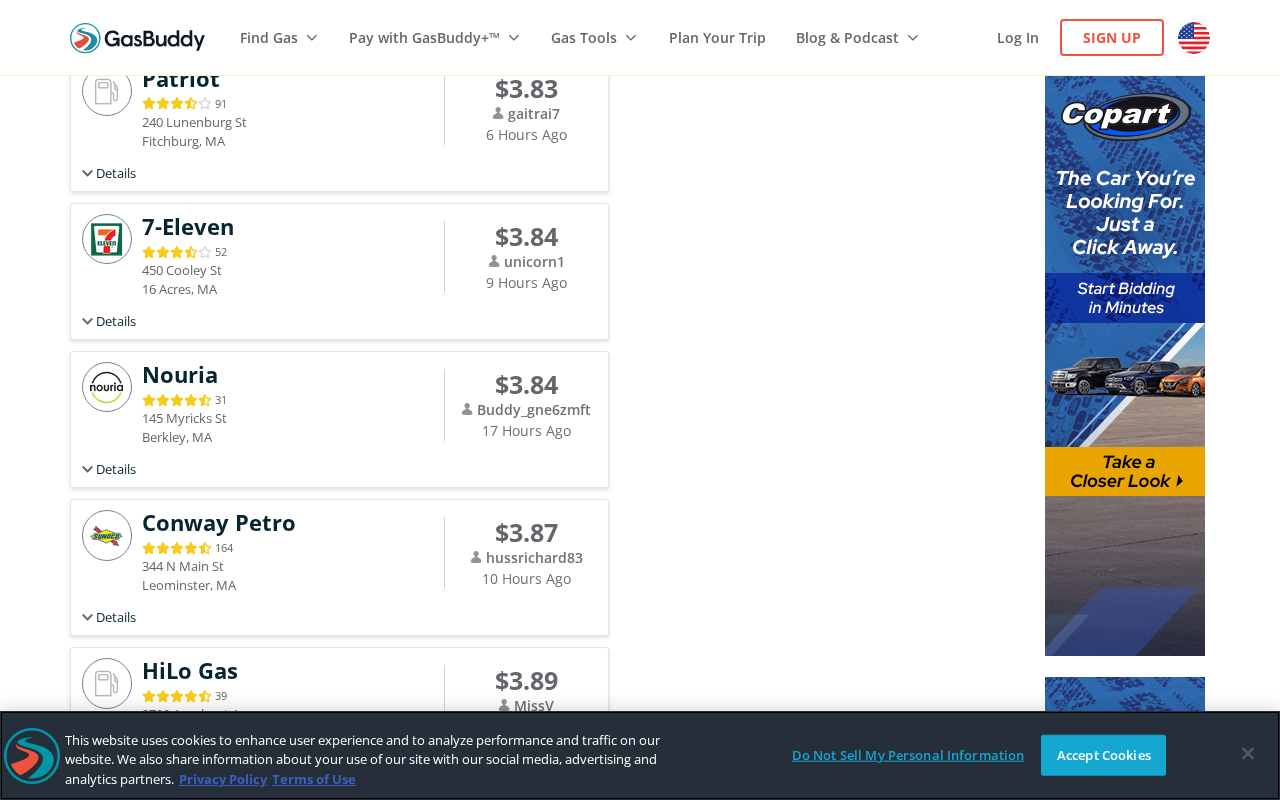 Best Gas Prices & Local Gas Stations in Massachusetts screenshot