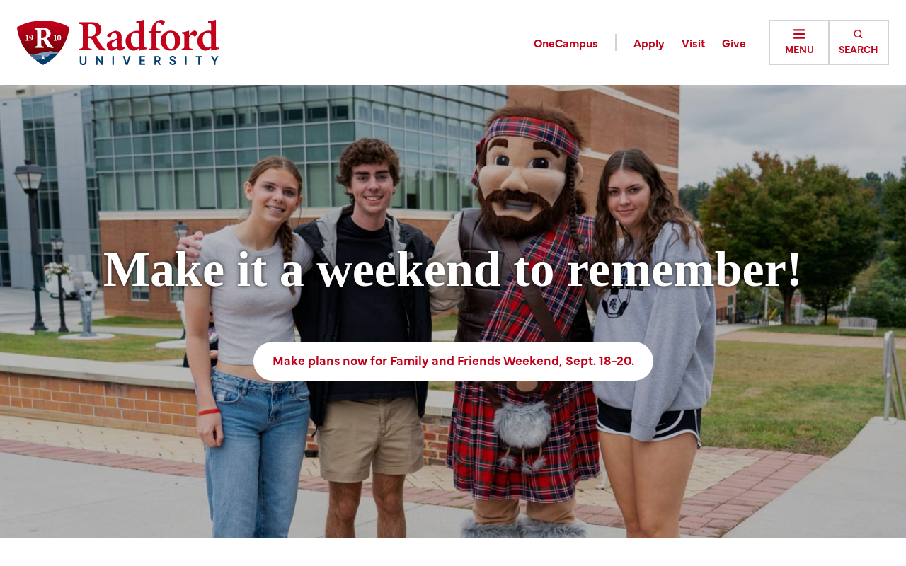 Radford University screenshot