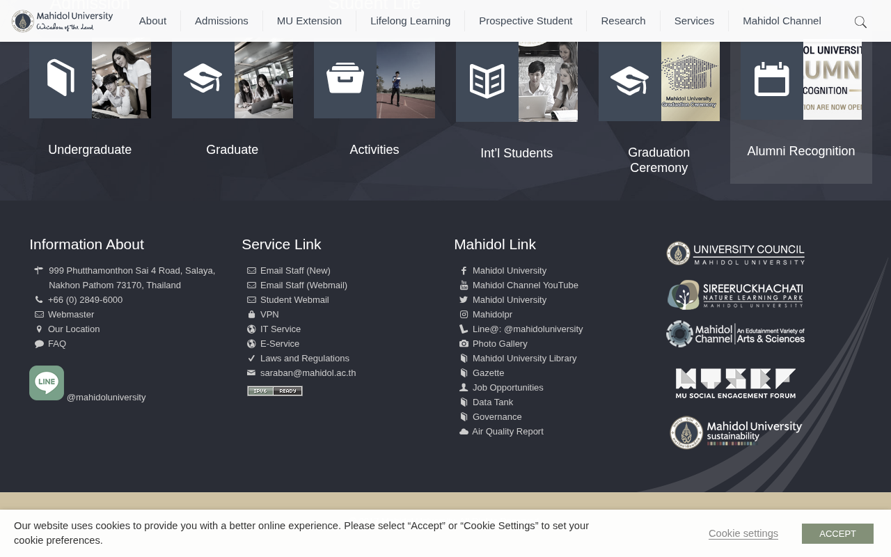 Mahidol University screenshot