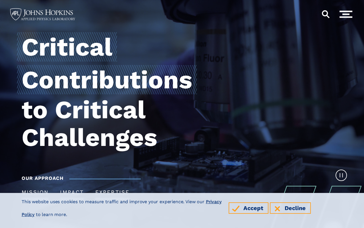 Welcome to The Johns Hopkins University Applied Physics Laboratory screenshot