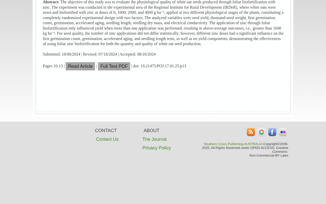 Plant omics journal screenshot