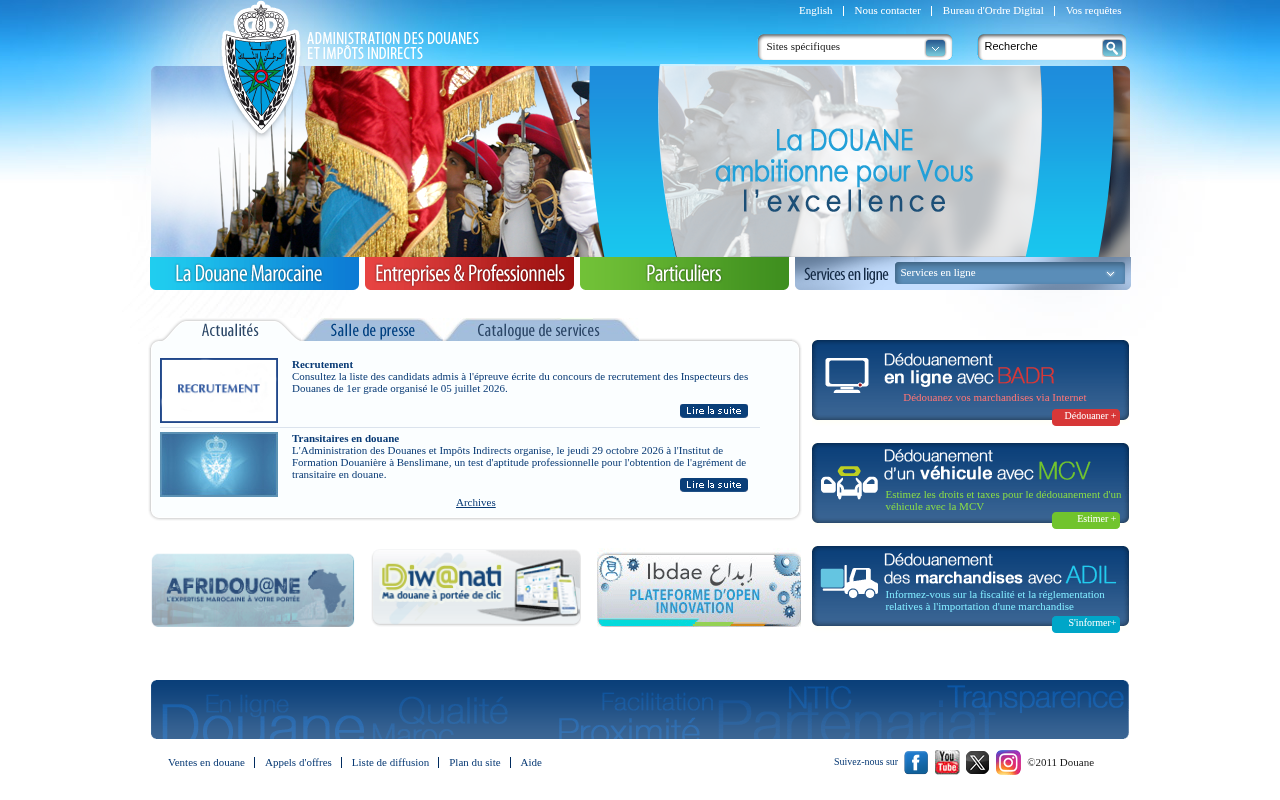 Administration des Douanes et Impôts Indirects screenshot